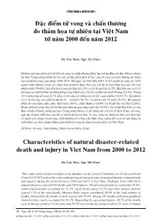Đặc điểm tử vong và chấn thương do thảm họa tự nhiên tại Việt Nam từ năm 2000 đến năm 2012