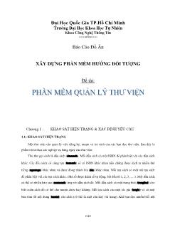 Đồ án Xây dựng phần mềm hướng đối tượng - Phần mềm quản lí đối tượng