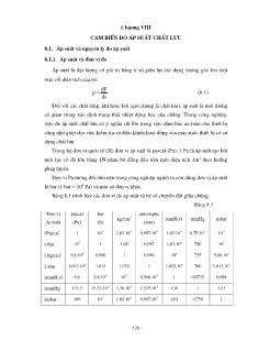 Giáo trình Cảm biến công nghiệp - Chương 8: Cảm biến đo áp suất chất lưu