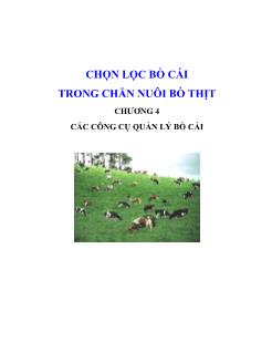 Giáo trình Chọn lọc bò cái trong chăn nuôi bò thịt - Chương 4: Các công cụ quản lý bò cái