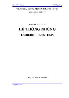 Giáo trình Hệ thống nhúng