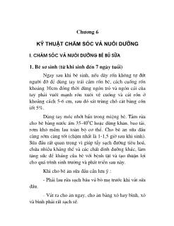 Giáo trình Kỹ thuật chăm sóc và nuôi dưỡng