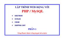 Giáo trình Lập trình Web động với PHP/MySQL (Phần 1)