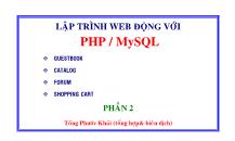 Giáo trình Lập trình Web động với PHP/MySQL (Phần 2)