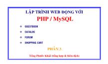 Giáo trình Lập trình Web động với PHP/MySQL (Phần 3)