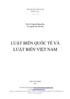 Giáo trình Luật biển quốc tế và luật biển Việt Nam (Phần 1)