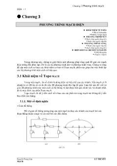 Giáo trình Mạch điện - Chương 3: Phương trình mạch điện