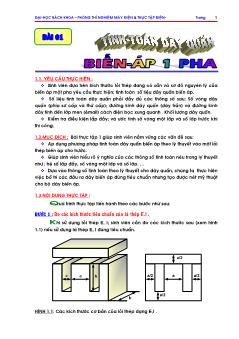 Giáo trình Máy biến áp - Bài 1: Tính toán dây quấn biến áp 1 pha