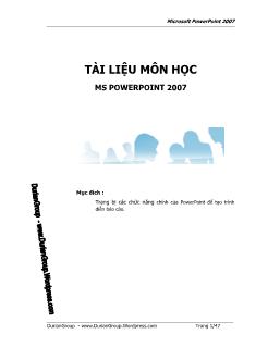 Giáo trình môn học Ms Powerpoint 2007