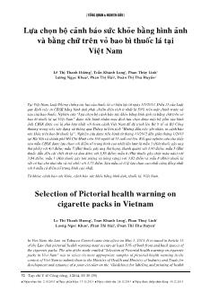 Lựa chọn bộ cảnh báo sức khỏe bằng hình ảnh và bằng chữ trên vỏ bao bì thuốc lá tại Việt Nam