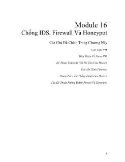 Module 16: Chống IDS, Firewall và Honeypot