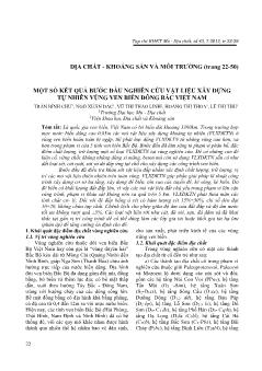 Một số kết quả bước đầu nghiên cứu vật liệu xây dựng tự nhiên vùng ven biển Đông Bắc Việt Nam