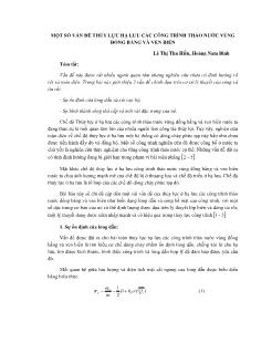 Một số vấn đề thủy lực hạ lưu các công trình tháo nước vùng đồng bằng và ven biển