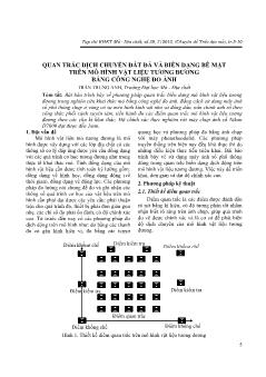 Quan trắc dịch chuyển đất đá và biến dạng bề mặt trên mô hình vật liệu tương đương bằng công nghệ đo ảnh