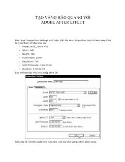 Tạo vầng hào quang với Adobe After Effect (Phần 2)
