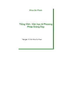 Tiếng Việt - Văn học và phương pháp giảng dạy (Phần 1)