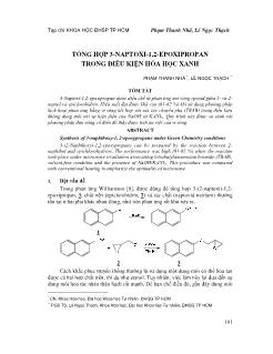 Tổng hợp 3-Naptoxi-1,2-Epoxipropan trong điều kiện hóa học xanh