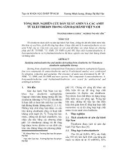 Tổng hợp, nghiên cứu dẫn xuất Amin và các Amit từ Eleutherin trong sâm đại hành Việt Nam