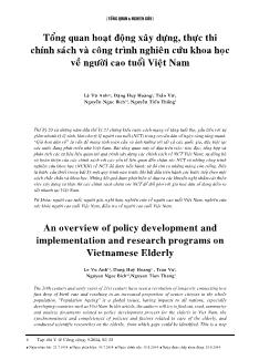 Tổng quan hoạt động xây dựng, thực thi chính sách và công trình nghiên cứu khoa học về người cao tuổi Việt Nam