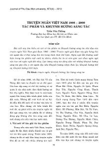 Truyện ngắn Việt Nam 1986 – 2000 tác phẩm và khuynh hướng sáng tác