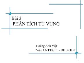 Bài giảng Chương trình dịch - Bài 2: Phân tích từ vựng - Hoàng Anh Việt