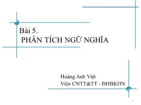 Bài giảng Chương trình dịch - Bài 5: Phân tích ngữ nghĩa - Hoàng Anh Việt