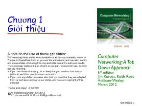 Bài giảng Computer Networking - Chương 1: Giới thiệu