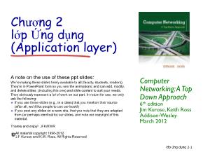 Bài giảng Computer Networking - Chương 2: Lớp ứng dụng