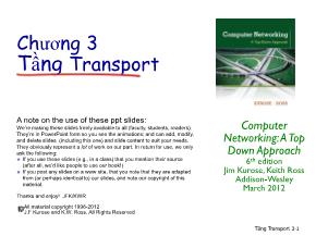 Bài giảng Computer Networking - Chương 3: Tầng Transport