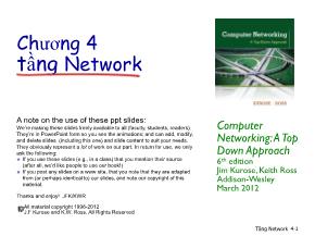 Bài giảng Computer Networking - Chương 4: Tầng Network