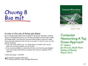 Bài giảng Computer Networking - Chương 8: Bảo mật