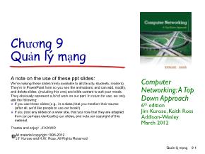 Bài giảng Computer Networking - Chương 9: Quản lý mạng