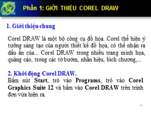 Bài giảng Corel Draw - Phần 1: Giới thiệu Corel Draw