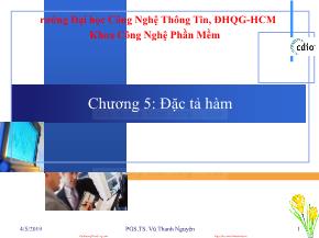 Bài giảng Đặc tả hình thức - Chương 5: Đặc tả hàm - Vũ Thanh Nguyên