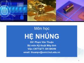 Bài giảng Hệ nhúng - Chương 1: Tổng quan hệ thống nhúng - Phạm Văn Thuận