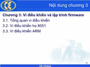 Bài giảng Hệ nhúng - Chương 3: Vi điều khiển và lập trình Firmware - Phạm Văn Thuận