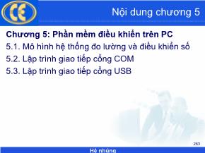 Bài giảng Hệ nhúng - Chương 5: Phần mềm điều khiển trên PC - Phạm Văn Thuận