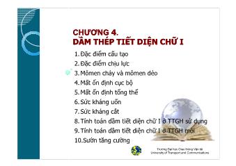 Bài giảng Kết cấu thép - Chương 4: Dầm thép tiết diện chữ I - Đào Sỹ Đán