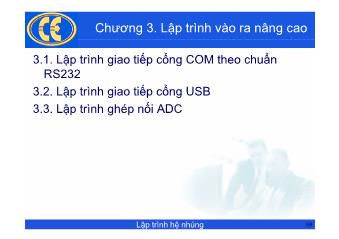 Bài giảng Lập trình hệ nhúng - Chương 3: Lập trình vào ra nâng cao - Phạm Văn Thuận