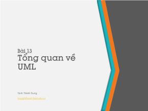 Bài giảng Lập trình hướng đối tượng - Bài 13: Tổng quan về UML - Trịnh Thành Trung