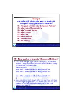 Bài giảng Lập trình hướng đối tượng - Chương 15: Các mẫu thiết kế che dấu hành vi, thuật giải trong đối tượng