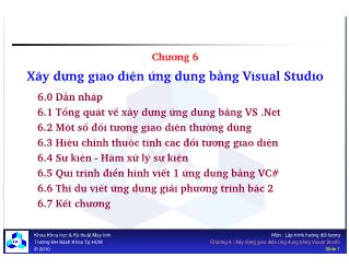 Bài giảng Lập trình hướng đối tượng - Chương 6: Xây dựng giao diện ứng dụng bằng Visual Studio