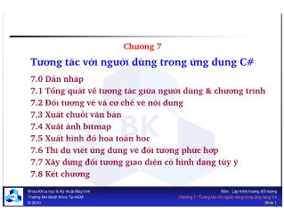 Bài giảng Lập trình hướng đối tượng - Chương 7: Tương tác với người dùng trong ứng dụng C#