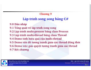 Bài giảng Lập trình hướng đối tượng - Chương 9: Lập trình song song bằng C#