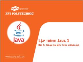 Bài giảng Lập trình Java 1 - Bài 6: Chuỗi và biểu thức chính qui