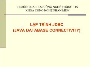 Bài giảng Lập trình Java - Chương 6: Lập trình JDBC