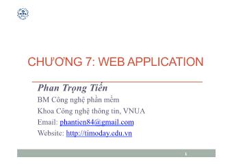 Bài giảng Microsoft.Net Platform - Chương 7: Web Application - Phan Trọng Tiến