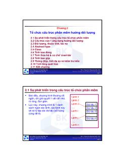 Bài giảng môn Công nghệ phần mềm - Chương 2: Tổ chức cấu trúc phần mềm hướng đối tượng