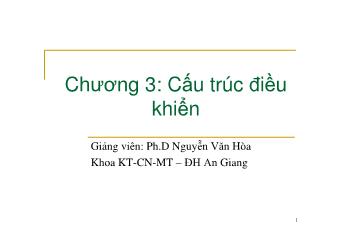 Bài giảng Nguyên lý ngôn ngữ lập trình - Chương 3: Cấu trúc điều khiển - Nguyễn Văn Hòa