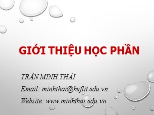 Bài giảng Nhập môn lập trình - Giới thiệu - Trần Minh Thái